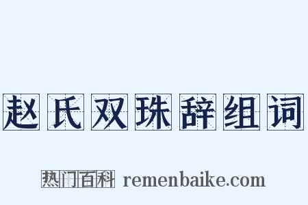 赵氏双珠辞组词是什么意思的图片